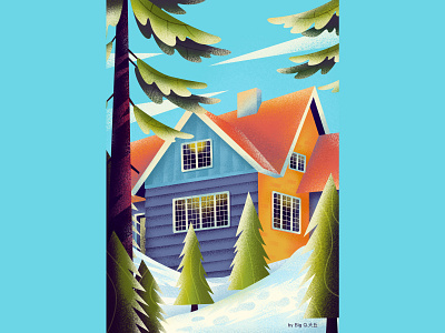 Winter houses house winter 插图 设计