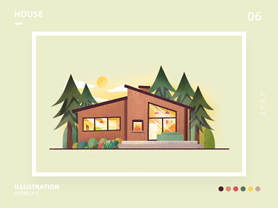 House-06 屋子 户外 房子 房屋 插图 插画 风景