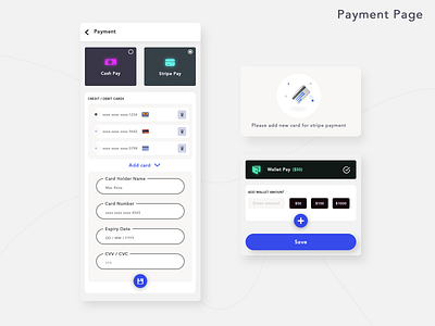 Payment Page app background design card view clean design empty state icon illustration material design minimal mobile payment method type typography ui vector wallet