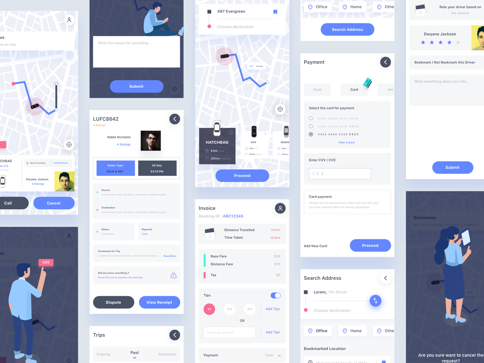 Dribbble - taxi_app_ui___1.png by Sujit Srinivas