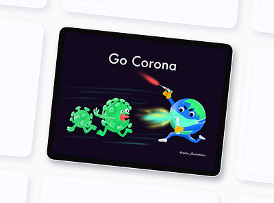 Go Corona branding corona corona render coronavirus dribbble illustration illustrator ipad2020 ipadmockup ipadpro procreate virus