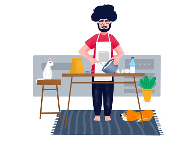 Cooking Illustration branding character character design design dribbble flat character flatcharacter illustration illustrator procreate ui vector