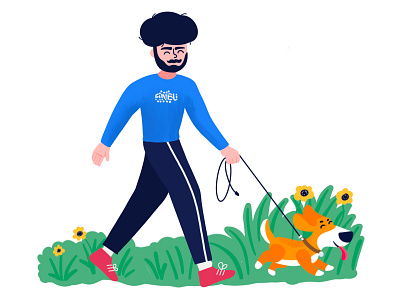 Walking the Dog Illustration