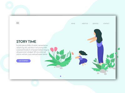 Landing Page dribbble flat character hello dribbble illustration landing page minimal character story character story illustration story time