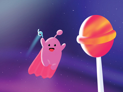 Lollipop animation illustraion illustrator ipadpro lollipop procreate space spaceillustration ui uiux