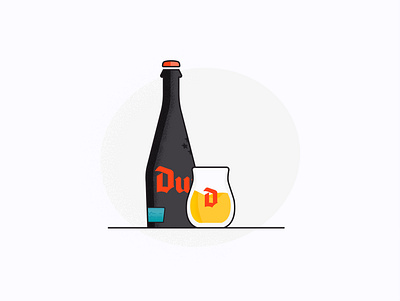 Duvel Barrel Aged. alcohol beer design djif dribbble duvel glass glass bottle illustration rum vector