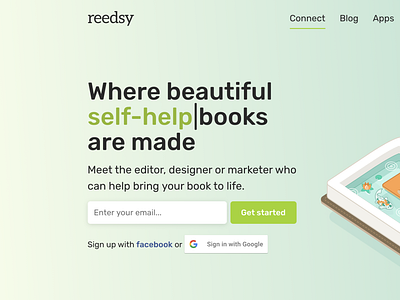 Reedsy - Landing page book book cover books illustration layout typesetting typography