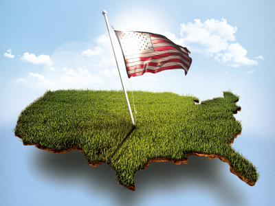 America america american flag blue sky flag freedom green green grass