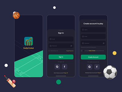 Gully Cricket App 2.0 app app design artwork cricket cricket app espn fantasy fantasy cricket fantasy football fantasy sports football football app illustration mobile app mobile design mobile ui sports sports branding user experience user interface design