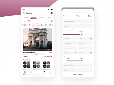 Events I - Saas Mobile app