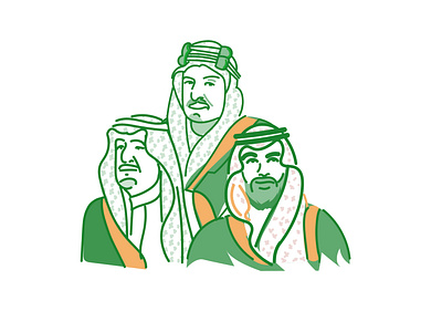 king salman king abdulaziz and crown mohammad character crown mohammed bin salman icon illustration king abdulaziz king salman vector