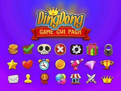 Dingdong GUI Pack PSD download game gui icon icon set interface psd ui
