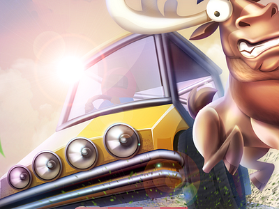 Splashscreen Game Illustration car game illustration moose offroad race racing splash screen ui