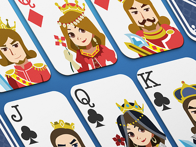 Playing Card Illustration blackjack card character deck illustration jack king mascot poker queen