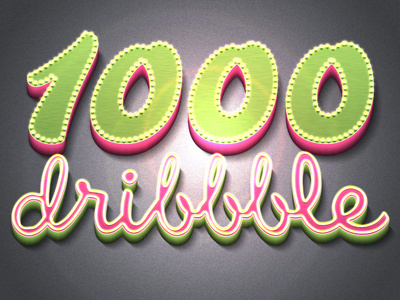 1000 and count... 1000 neon text typography weird