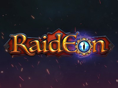 Raideon Game Logo fantasy game illustation logo mythical splash screen strategy tcg typography