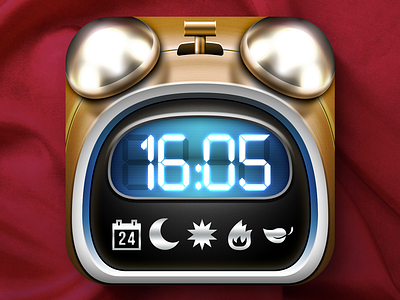 iOS Alarm Clock Icon alarm alarm app app icon bell calendar clock game icon illustration ios ios icon morning wakeup weather