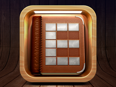 iOS Bookshelf App Icon app book book icon box icon icon app ios ios icon old book room wood wood block