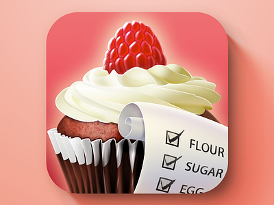 iOS Cupcake Recipe Icon app app icon appstore bakery baking cooking cupcake icon ios ios icon kitchen recipe