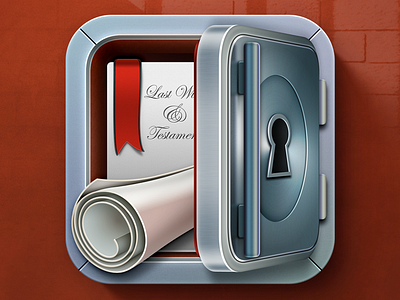 iOS iWill App Icon icon ios ios icon lock secure testament vault will