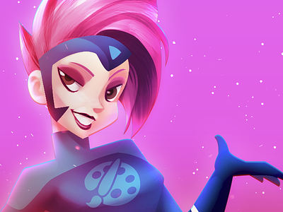 Character Design: The GUI character character design design gamedsgn illustration mascot pink superhero web illustration website