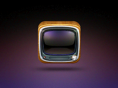 TV Icon animation icon ios ipad iphone knob screen tv weird wood