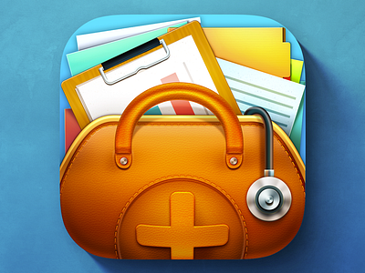 iOS Phisician Purse App Icon app health icon ios medical phisician purse realistic skeuomorph