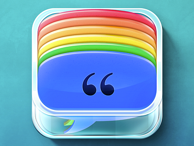 iOS Quote App Icon app appstore icon inspiration inspirational ios quotes realistic skeuomorph