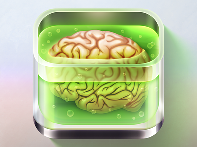 Brain in Jar brain gamedsgn halloween icon icon design iconaday ios icon jar lab monster realistic skeuomorph zombie