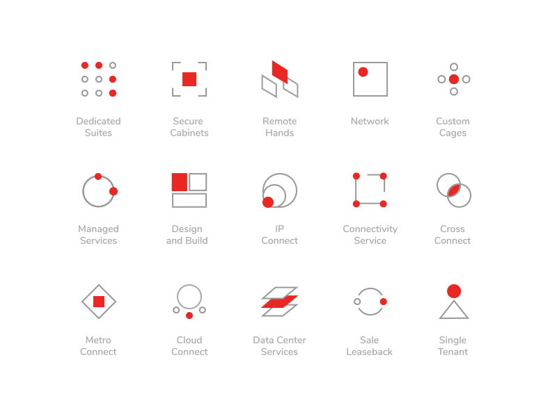 Data Center icons - Abstract Set