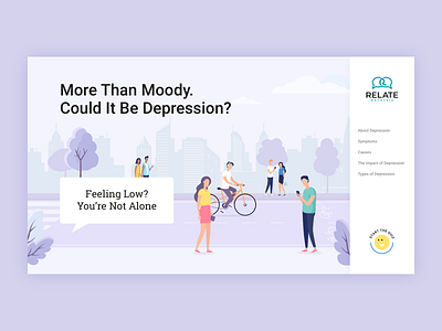 Relate Malaysia - Landing Page depression illustraion landing landing page design quiz survey ui ux web