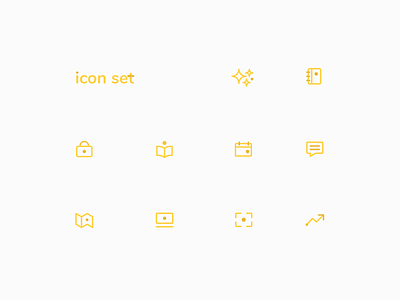 Icon Set - for text message marketing platform design icon icon set message set ui web yellow