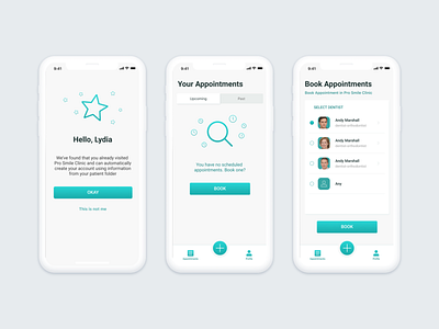 Medical booking application booking mobile application ui ux