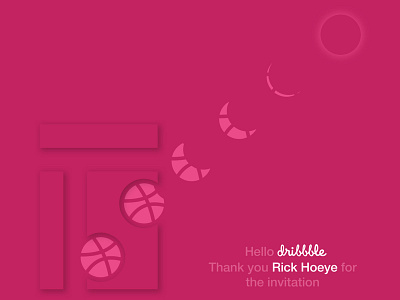 Dribbble Debut Shot debut dribbble eclipse first shot invitation invite moon sketch solar eclipse space thanks