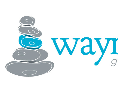Waymark Logo branding cairn lawyer logo staked