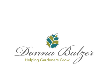 Donna Balzer, the Horticulturist leaf logo script