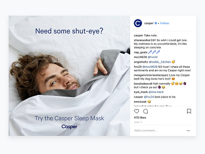 Casper Sleep Mask social media design