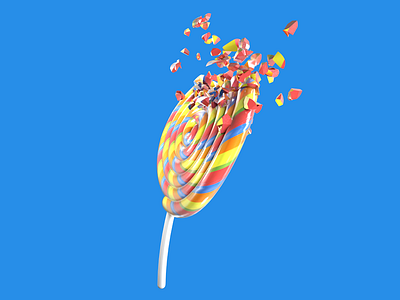 Delicious rainbow lollipop. broken color delicious rainbow lollipop