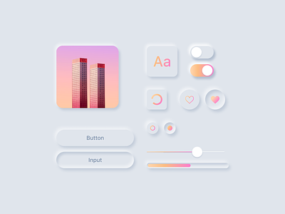 Soft UI kit 2020 trends app app design buttons design dribbble figma figma design gradient design interaction design neumorphic neumorphism skeuomorphic ui ux