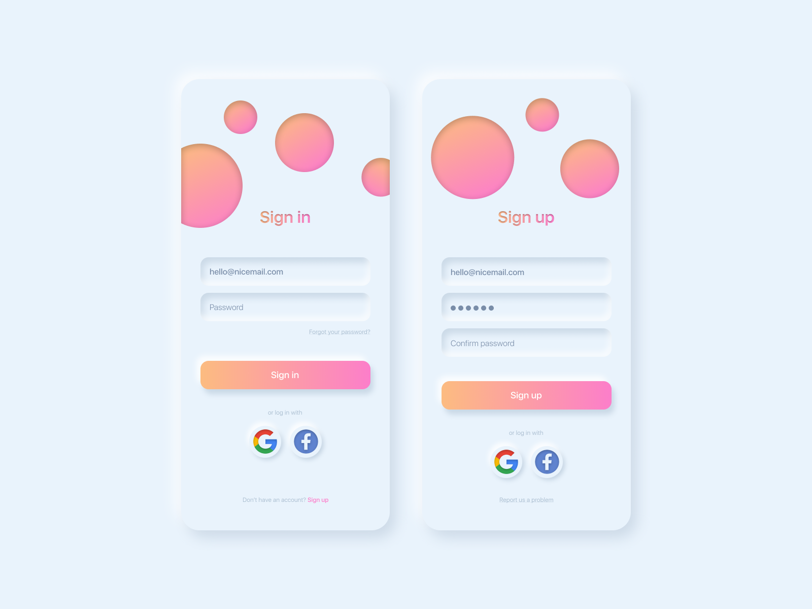 Neumorphic Sign in/Sign up by Eugenia Tumel on Dribbble