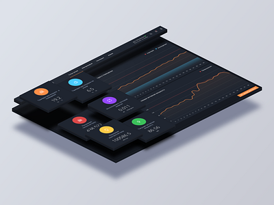 Energy monitoring 2d abstract app dashboard design flat icon ui ux website