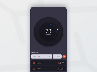 Temperature Control app design flat icon typogaphy ui ux