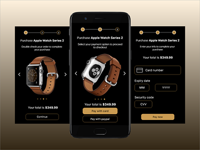 E-commerce Check out mobile experience apple watch cart e commerce mobile app