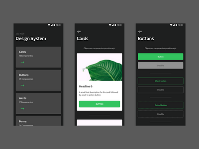 Design System Showcase APP app button card design designsystem interface layout mobile showcase ui ui design ux