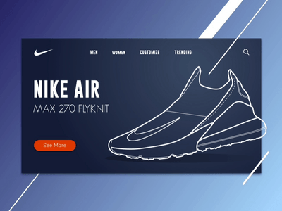 Nike Landing Page animation customize design gif interface landing page nike sneakers stf ui web