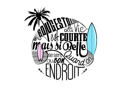 Quote typography beach design graphic illustration stf surf typography