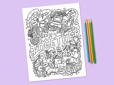 Free social distancing coloring page