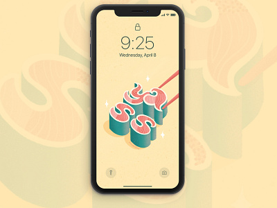 Yass Sushi Lettering Free Wallpaper