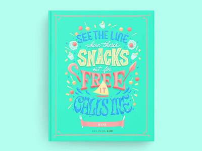 Hungrily Ever After: Moana Book Cover Art book cover book covers disney disney princess food food illustration green hand lettering lettering letters maui moana teal type typography