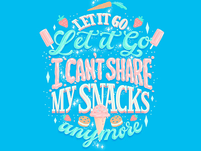 Hungrily Ever After: Frozen Lettering book cover book cover art elsa food food illustration food lettering food type frozen hand lettering ice cream lettering procreate typography